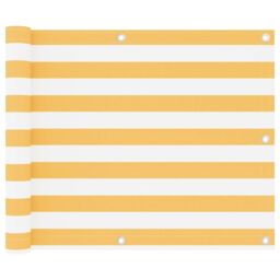 Berkfield Home Balcony Screen White & Yellow 75x500 cm Oxford Fabric