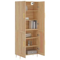 Berkfield Home Highboard Sonoma Oak 69.5x34x180 cm Engineered Wood in Light Tan