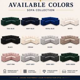 Stratus Interiors Ashley Chesterfield Full Back Plush Velvet Fabric Sofa - Corner in Pink - thumbnail 4