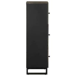 Berkfield Home Highboard Black 40x33x110 cm Solid Wood Mango - Size: 40 x 33 x 110 cm - thumbnail 4