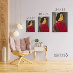 "Artery8 Giuliano de Medici Portrait Botticelli Vintage Canvas Wall Art - Size: W18"" x H24""" - thumbnail 4