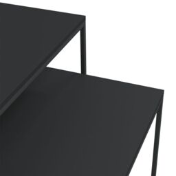 Berkfield Home Coffee Table Set 2 pcs Engineered Wood & Metal in Black - thumbnail 6