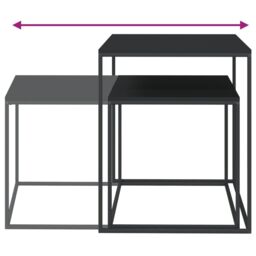Berkfield Home Coffee Table Set 2 pcs Engineered Wood & Metal in Black - thumbnail 5