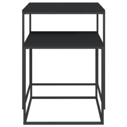 Berkfield Home Coffee Table Set 2 pcs Engineered Wood & Metal in Black - thumbnail 4