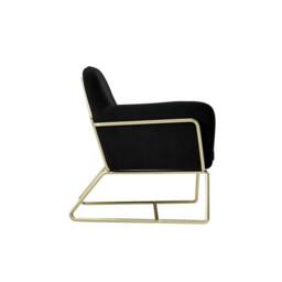Lemon Pavilion Furniture Charles Armchair - L66 x W75.5 x H76.5 cm - Black/Gold Brushed in Black - Size: 1 Pack - thumbnail 3