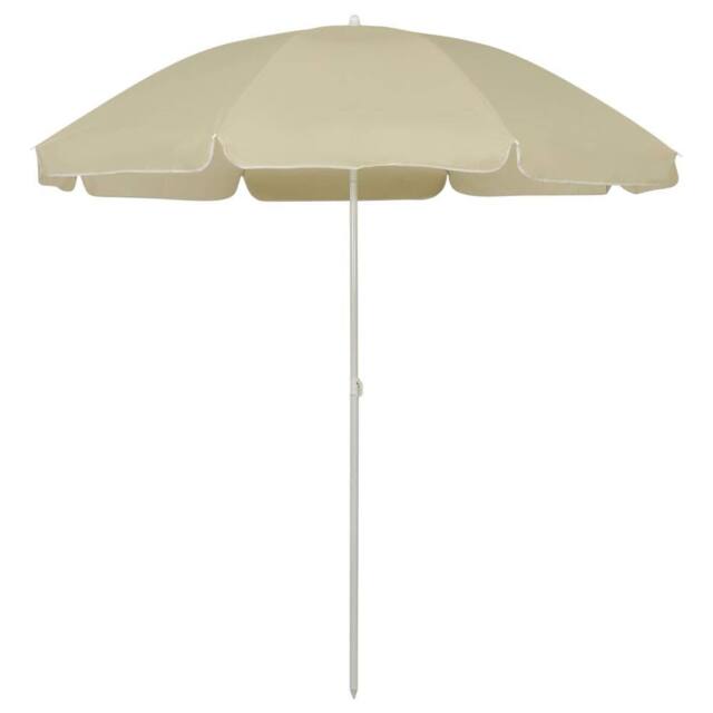 Berkfield Home Beach Umbrella Sand Yellow 240 cm in White - image 1