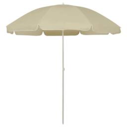 Berkfield Home Beach Umbrella Sand Yellow 240 cm in White - thumbnail 1