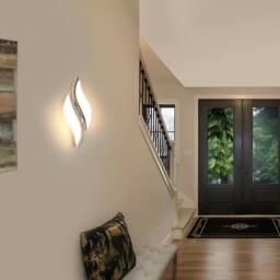 Pheashine Modern Wall Light with Acrylic Lampshade & LED Chips 12W in Silver - thumbnail 7