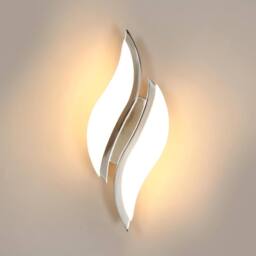 Pheashine Modern Wall Light with Acrylic Lampshade & LED Chips 12W in Silver
