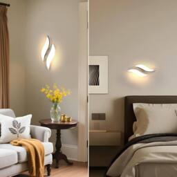 Pheashine Modern Wall Light with Acrylic Lampshade & LED Chips 12W in Silver - thumbnail 6
