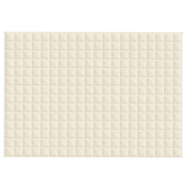 Berkfield Home Soft Weighted Blanket Light Cream 138x200 cm Single 10 kg Fabric - image 1