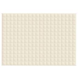 Berkfield Home Soft Weighted Blanket Light Cream 138x200 cm Single 10 kg Fabric