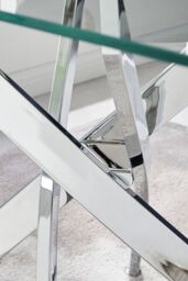 FurnitureboxUK Leonardo Glass & Chrome Metal Dining Table & 4 Milan Chairs Set in Black - thumbnail 3