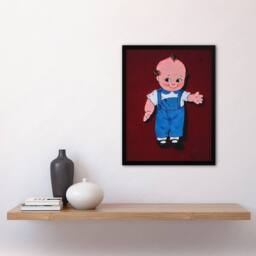 Artery8 John Margolies Retro Kewpie Boy Deer Acres Fun Park Photo Framed Art in Red - Size: A4 - thumbnail 2