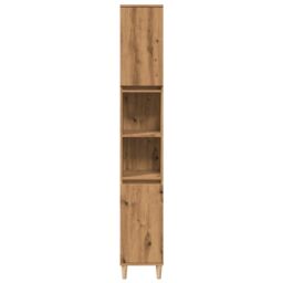 Berkfield Home Bathroom Cabinet Artisan Oak 30x30x190 cm Engineered Wood in Brown - Size: 30 x 30 x 190 cm - thumbnail 4