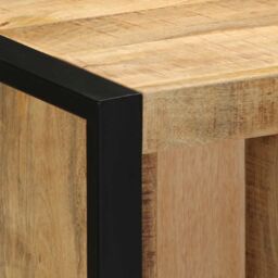 Berkfield Home Bedside Cabinets 2 pcs 40x35x40 cm Solid Rough Wood Mango in Brown - Size: 40 x 35 x 40 cm - thumbnail 8
