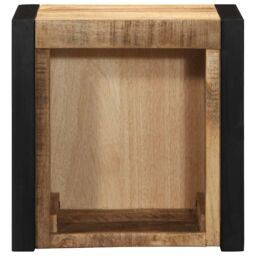 Berkfield Home Bedside Cabinets 2 pcs 40x35x40 cm Solid Rough Wood Mango in Brown - Size: 40 x 35 x 40 cm - thumbnail 5