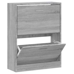 Berkfield Home Shoe Cabinet Grey Sonoma 63x24x81 cm Engineered Wood - Size: 63 x 24 x 81 cm - thumbnail 1