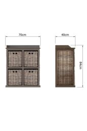 FWStyle 4 Drawer Storage Unit Kubu Rattan Solid Mahogany Ready Assembled Handmade in Brown - thumbnail 5