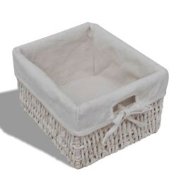 Berkfield Home Wooden Cabinet 3 Left Weaving Baskets White - thumbnail 6