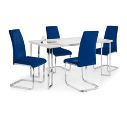 Cheshire Premium Portofino 150cm Marble & Chrome Dining Table - thumbnail 5