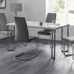 Cheshire Premium Portofino 150cm Marble & Chrome Dining Table