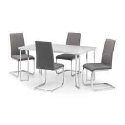 Cheshire Premium Portofino 150cm Marble & Chrome Dining Table - thumbnail 4