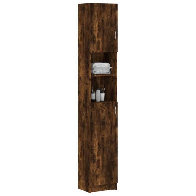 Berkfield Home Premium Bathroom Cabinet Smoked Oak 32x25.5x190 cm Engineered Wood in Brown - image 1