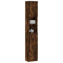 Berkfield Home Premium Bathroom Cabinet Smoked Oak 32x25.5x190 cm Engineered Wood in Brown - thumbnail 1