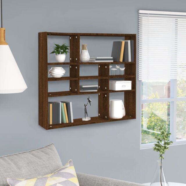 Berkfield Home Wall Shelf Brown Oak 90x16x78 cm Engineered Wood - Size: 90 x 16 x 78 cm - image 1
