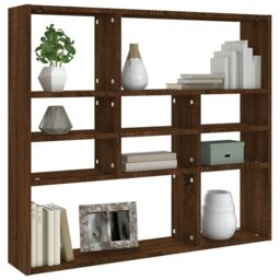 Berkfield Home Wall Shelf Brown Oak 90x16x78 cm Engineered Wood - Size: 90 x 16 x 78 cm - thumbnail 3