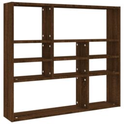 Berkfield Home Wall Shelf Brown Oak 90x16x78 cm Engineered Wood - Size: 90 x 16 x 78 cm - thumbnail 2