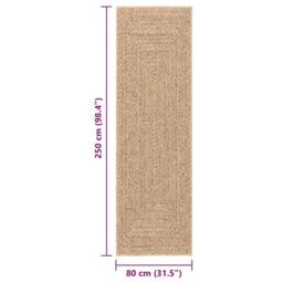 Berkfield Home Rug ZIZUR 80x250 cm Jute Look Indoor & Outdoor in Tan - Size: Medium - thumbnail 8