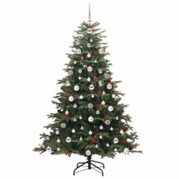 Berkfield Home Elegant Artificial Christmas Tree with 300 LEDs with Stand Green - thumbnail 4