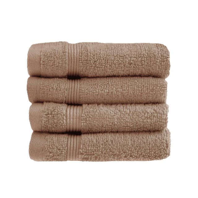 Allure Bath Fashions Luxury Zero Twist Egyptian Cotton Face Cloths - Pack of 4 in Brown - image 1