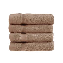 Allure Bath Fashions Luxury Zero Twist Egyptian Cotton Face Cloths - Pack of 4 in Brown - thumbnail 1