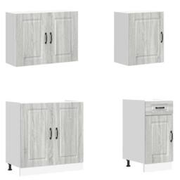 Berkfield Home Elegant 7 Piece Kitchen Cabinet Set Kalmar Grey Sonoma Engineered Wood - thumbnail 4