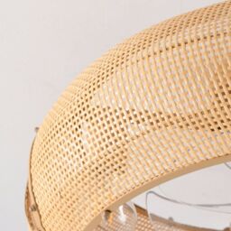 Garwarm 53cm Boho Rattan Farmhouse Caged Reversible Ceiling Fan with Light - thumbnail 5