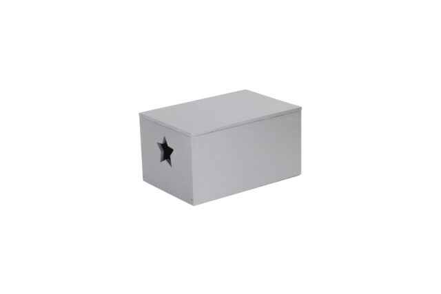 Red Hamper Soft Silver Painted Storage Box with Star Cut Out - image 1