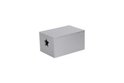 Red Hamper Soft Silver Painted Storage Box with Star Cut Out - thumbnail 1