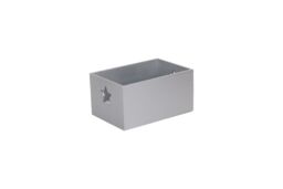 Red Hamper Soft Silver Painted Storage Box with Star Cut Out - thumbnail 2