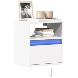 Berkfield Home TV Wall Cabinets with LED Lights 2 pcs White 41x31x45 cm - Size: 41 x 31 x 45 cm - thumbnail 1