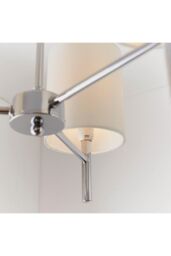 Netlighting Brio 3 Light Semi Flush Multi Arm Ceiling Light Chrome Off-White Silk Effect E14 in Grey - thumbnail 5