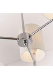 Netlighting Brio 3 Light Semi Flush Multi Arm Ceiling Light Chrome Off-White Silk Effect E14 in Grey - thumbnail 6