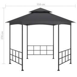 Berkfield Home Gazebo with Sidewalls 3.1x2.7 m Anthracite in Black - thumbnail 6