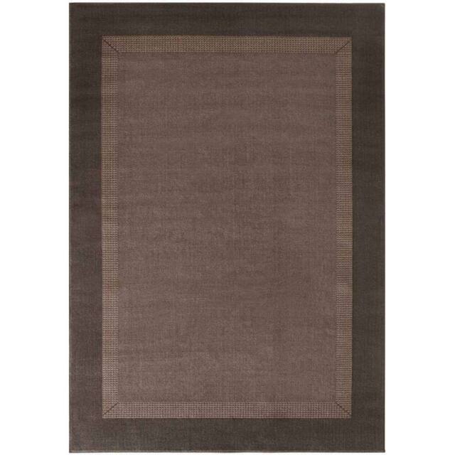 THE RUGS Designer Velours Band Rug & Runner - Polypropylene Short Pile Rug in Brown - Size: 120 cm x 170 cm - image 1