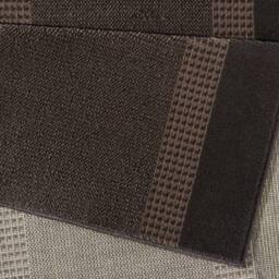THE RUGS Designer Velours Band Rug & Runner - Polypropylene Short Pile Rug in Brown - Size: 120 cm x 170 cm - thumbnail 2
