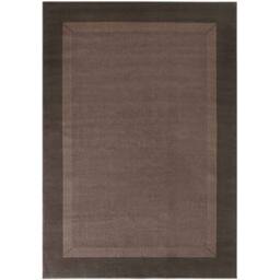 THE RUGS Designer Velours Band Rug & Runner - Polypropylene Short Pile Rug in Brown - Size: 120 cm x 170 cm - thumbnail 1