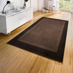 THE RUGS Designer Velours Band Rug & Runner - Polypropylene Short Pile Rug in Brown - Size: 120 cm x 170 cm - thumbnail 3
