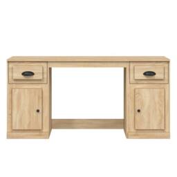 Berkfield Home Desk with Cabinet Sonoma Oak Engineered Wood in Brown - thumbnail 6